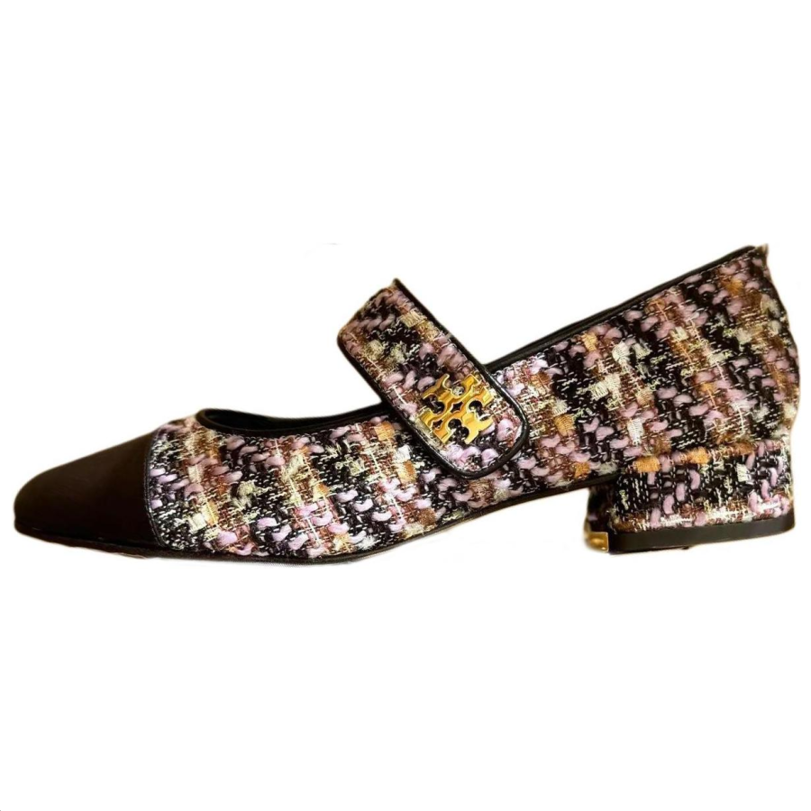 TORY BURCH Flat Mary Jane Shoes 2.5cm Women's Pink & Brown