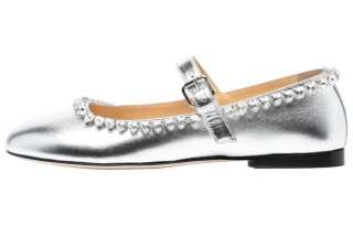 Mach & Mach Embellished Buckle-Strap Audrey Ballerinas Women's