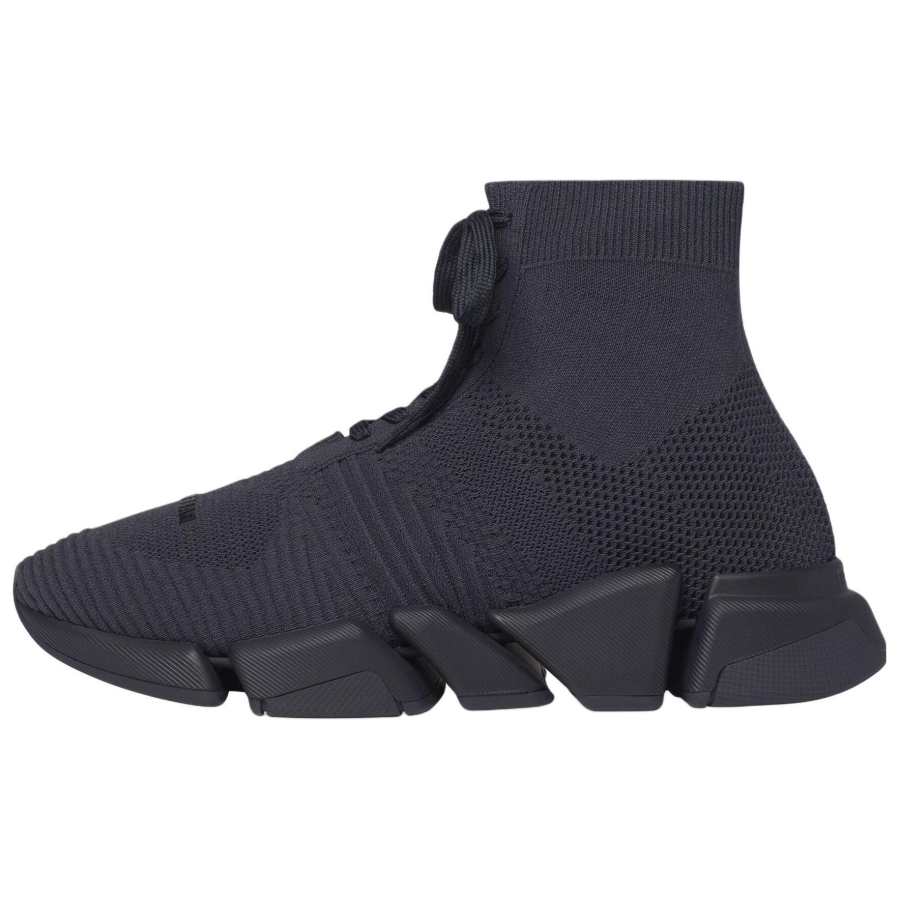 Balenciaga Speed 2.0 Fabric High top Sports Casual Shoes Men's Dark Gray