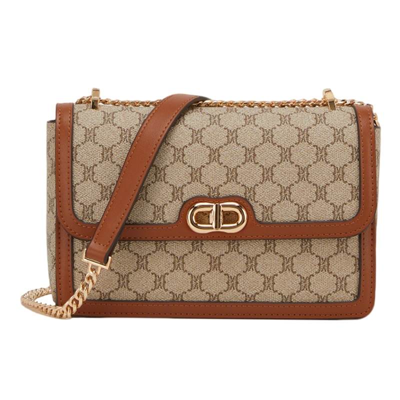 YEARCON PVC Spliced With Artificial Leather Crossbody Bag, Shoulder Bag Women's Brown
