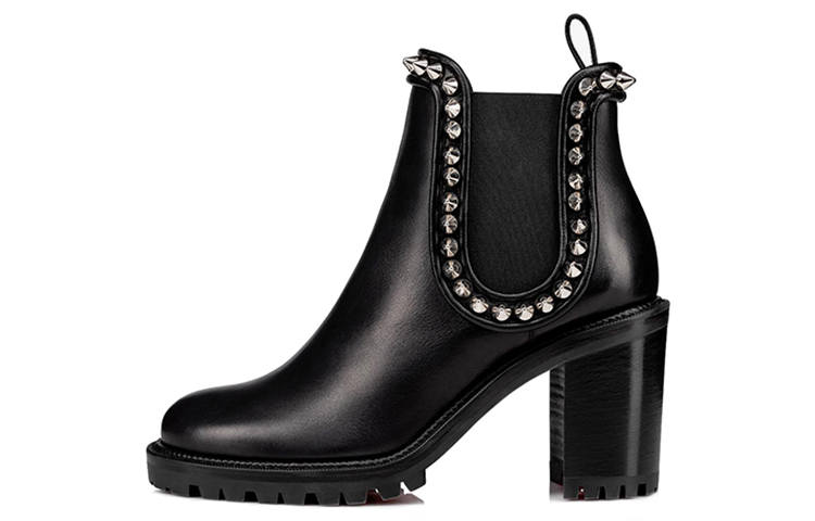 Christian Louboutin CL Chunky Heel Chelsea Boots 7cm Women's Black