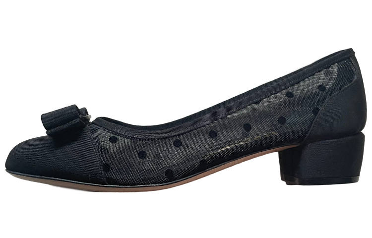 FERRAGAMO Chunky Heel High Heels 3cm Women's Black