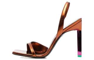 The Attico Leather One Strap Sandals Women's Brass