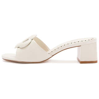 Larroude Slide Slippers 4.5cm Women's Ivory White