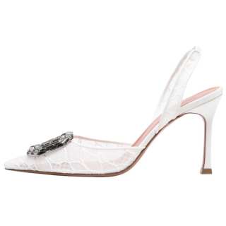 Amina Muaddi 90mm Camelia slingback pumps