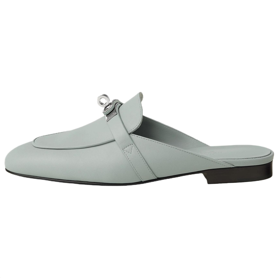 HERMES HERMES Oz Closed Toe Slippers 1cm Women's Blue