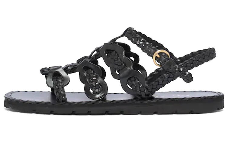 PRADA PRADA Braided Leather Sandals 'Black' Women's