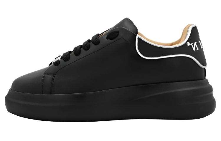 PHILIPP PLEIN Lo Top Leather Low top Skateboard Shoes Unisex Black
