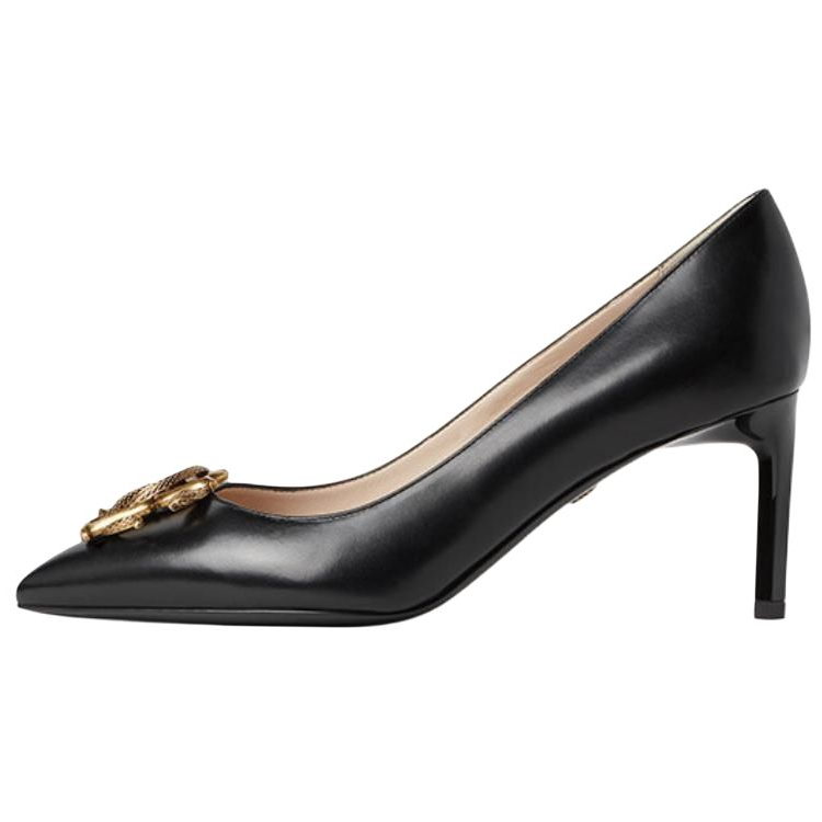 Roberto Cavalli Cow Leather Slim Heel High Heels Women's Black