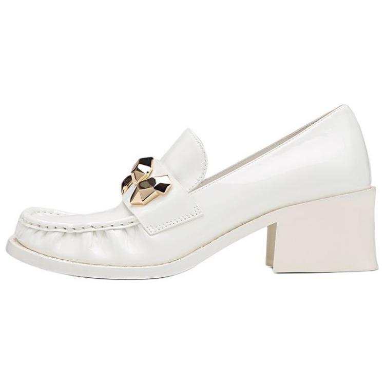 STELLA LUNA Cow Leather Loafers 5CM Women's White
