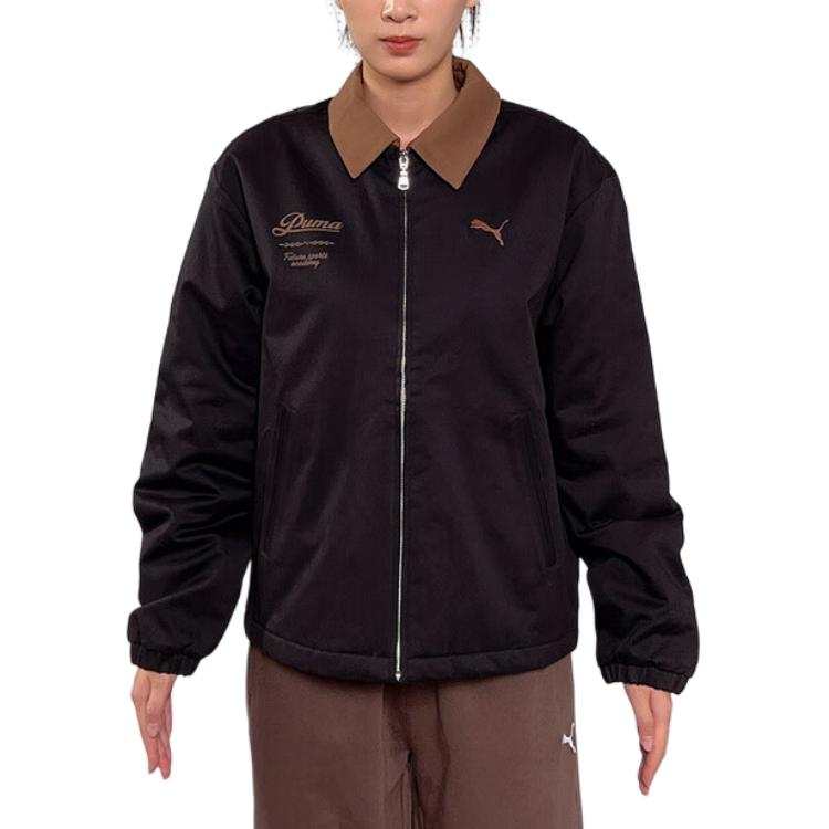 PUMA PUMA Puffer Jackets Unisex Black Lapel Moderate