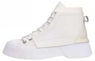 JW Anderson Leather Lace Up High top Stylish Skateboarding Shoes Women's White