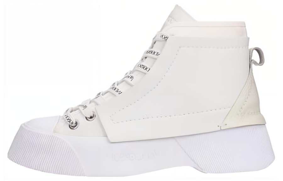 JW Anderson Leather Lace Up High top Stylish Skateboarding Shoes Women's White