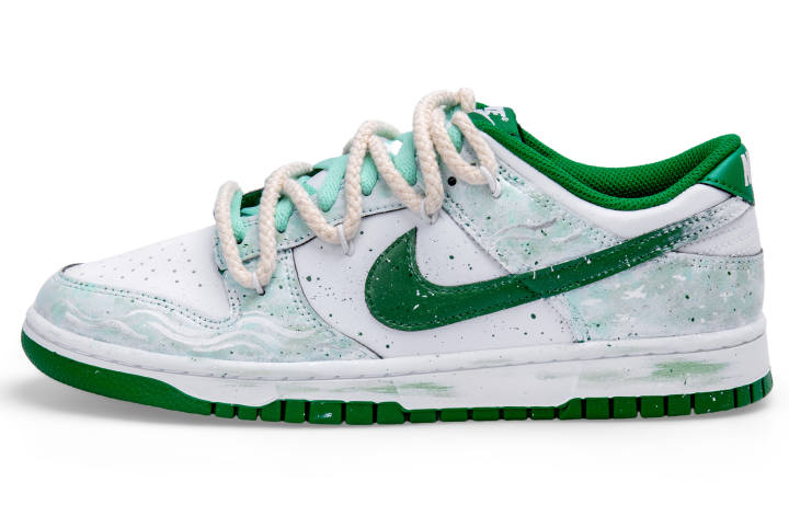 Nike Nike Dunk Low top Skateboard Shoes Men's White Green