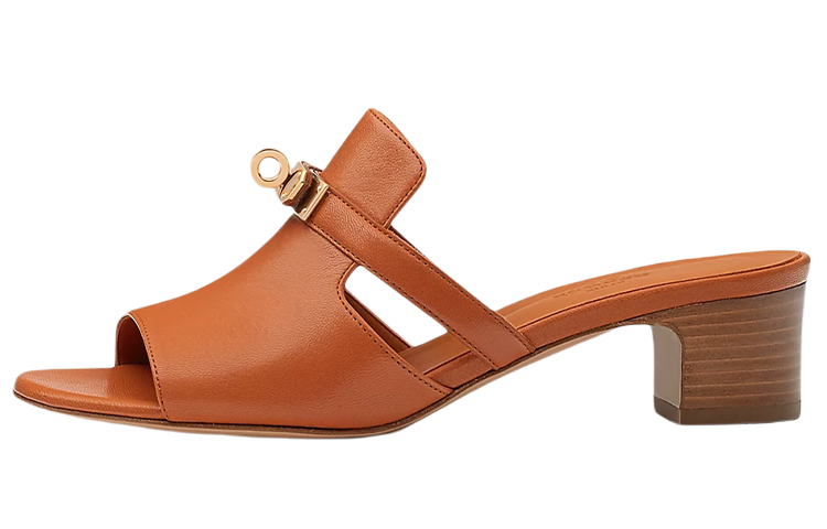 HERMES HERMES Candy Slide Slippers Women's Brown