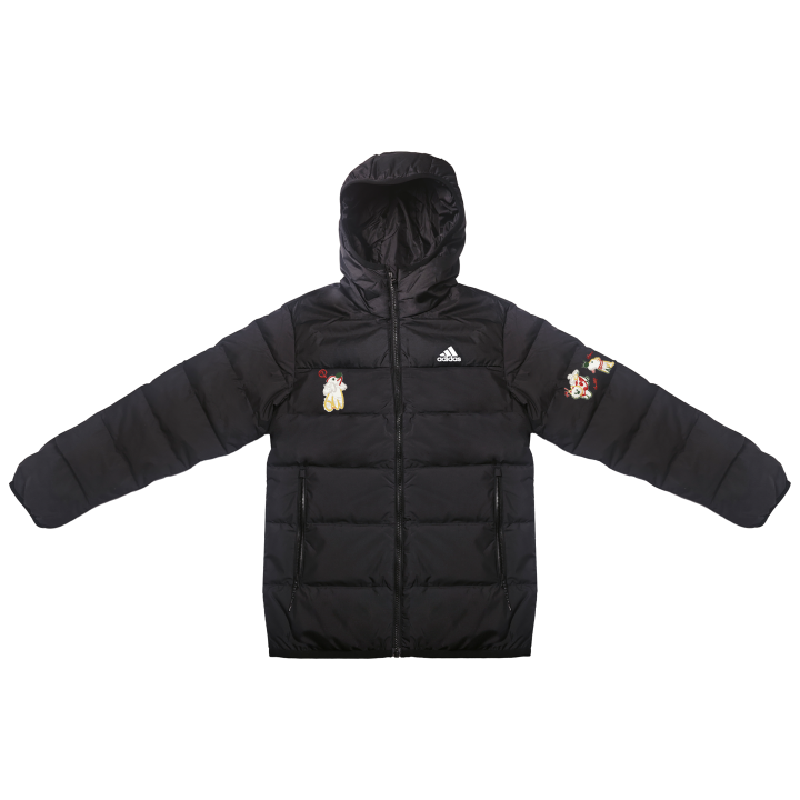 Adidas Adidas Down Jackets Unisex Black Hooded Moderate Puffer Jacket