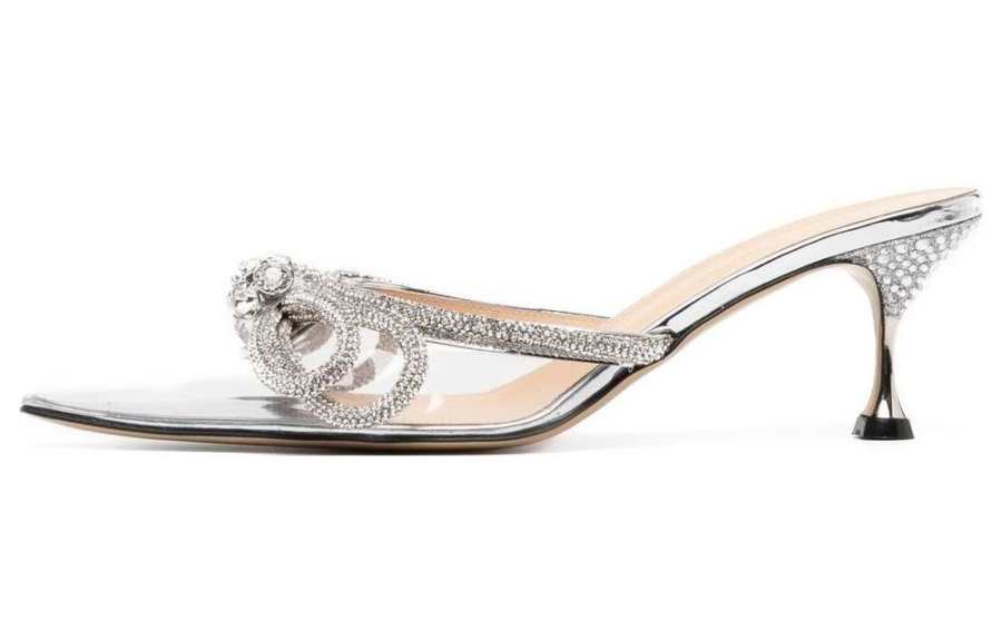 MACH & MACH 65mm Crystal-embellished Double Bow Mules