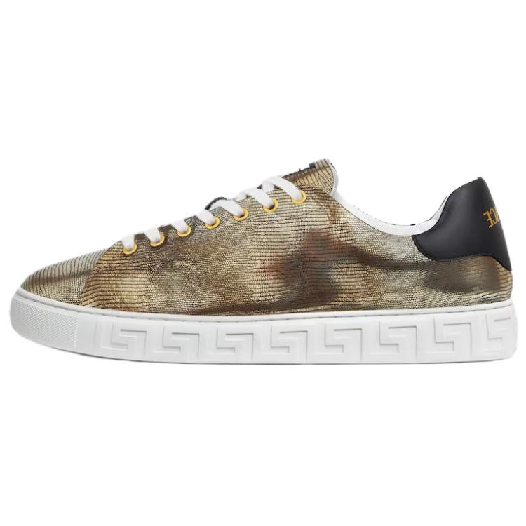 VERSACE VERSACE Greca Versace Low top Skateboard Shoes Men's Umber