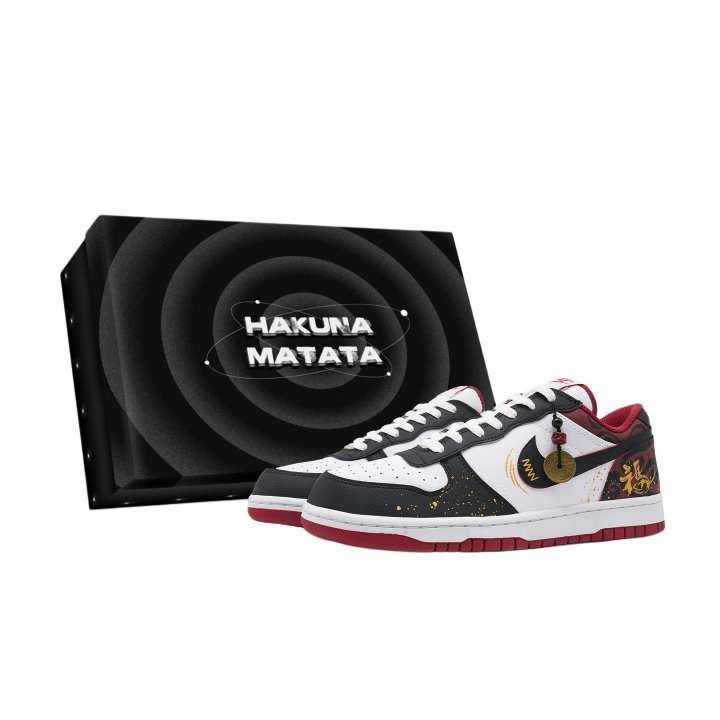 Nike Nike Big Horse Gathering Blessing Box Included Abrasion Resistant Breathable Low top Skateboard Shoes Men's Black Red