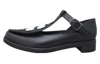 Tokyo Bopper Cow Leather Chunky Heel Mary Jane Shoes 3cm Women's Black