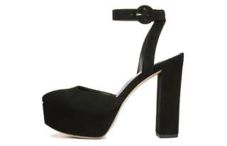 Veronica Beard Suede Chunky Heel High Heels Women's Black