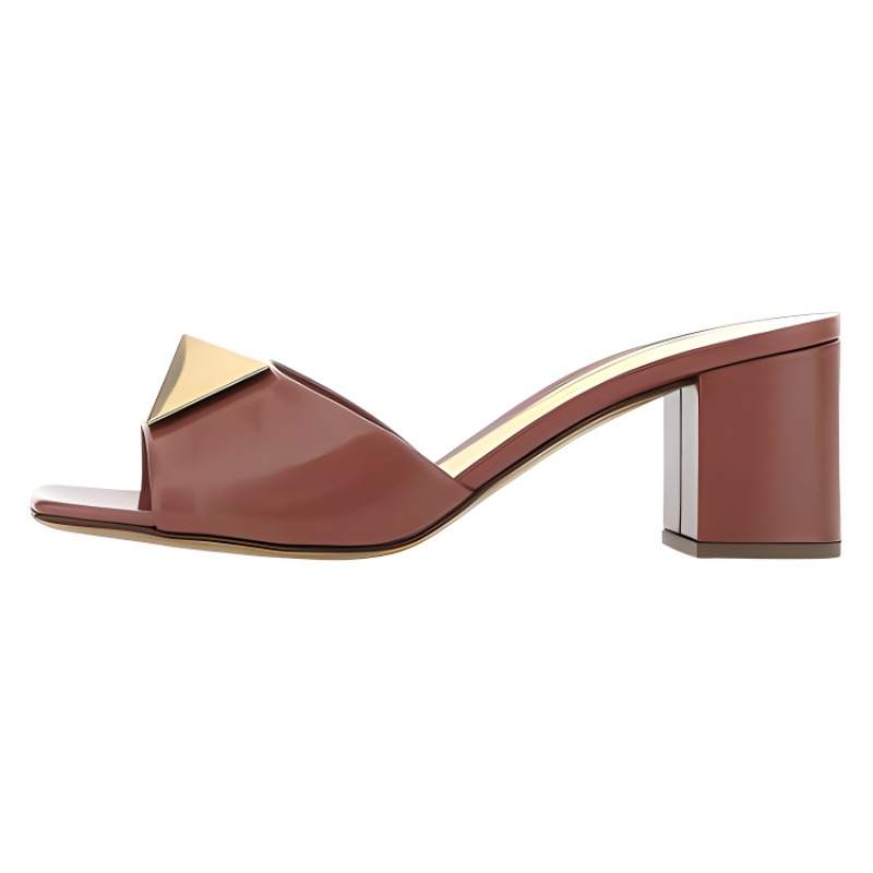 Valentino Slide Slippers Women's Brown