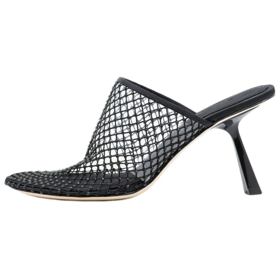 STUDIO AMELIA Closed Toe Slippers 8cm Women's Black