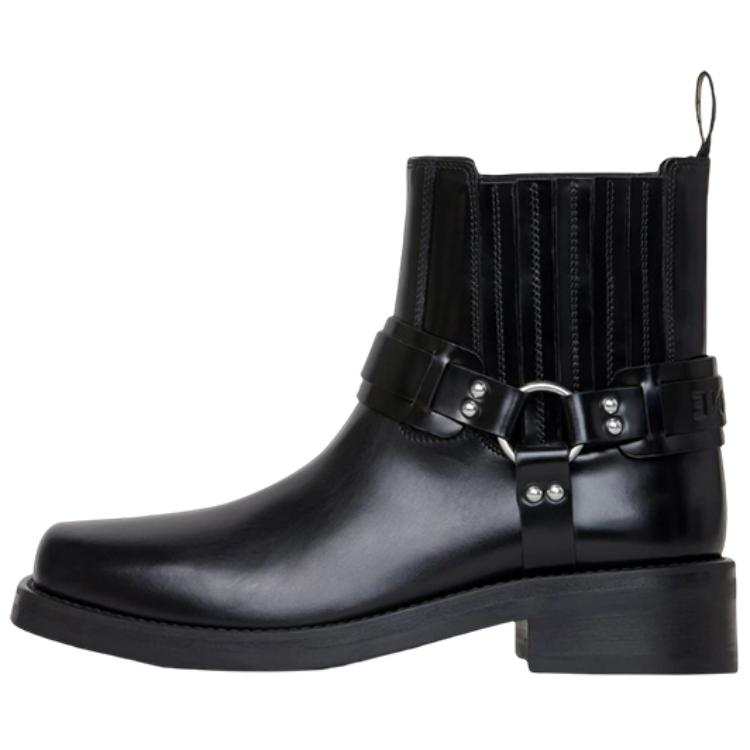 CELINE Calfskin Fashion Short Chelsea Boots Women's Black