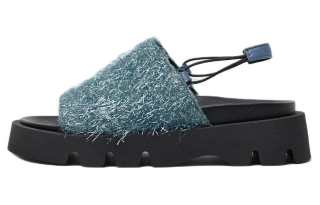 MIISTA Leather One Strap Sandals 4cm Women's Blue