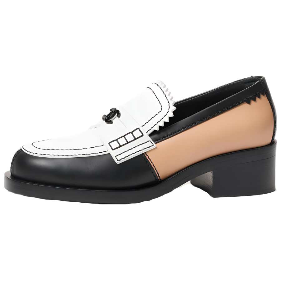 CHANEL Loafers 4.5cm Women's Black White