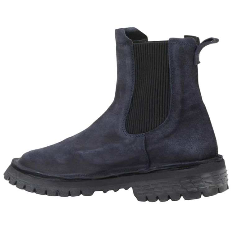 MOMA Leather Short Chelsea Boots Women's Blue