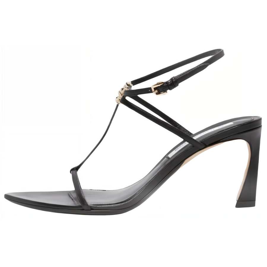 Victoria Beckham Leather One Strap Sandals 7.5cm Women's Black