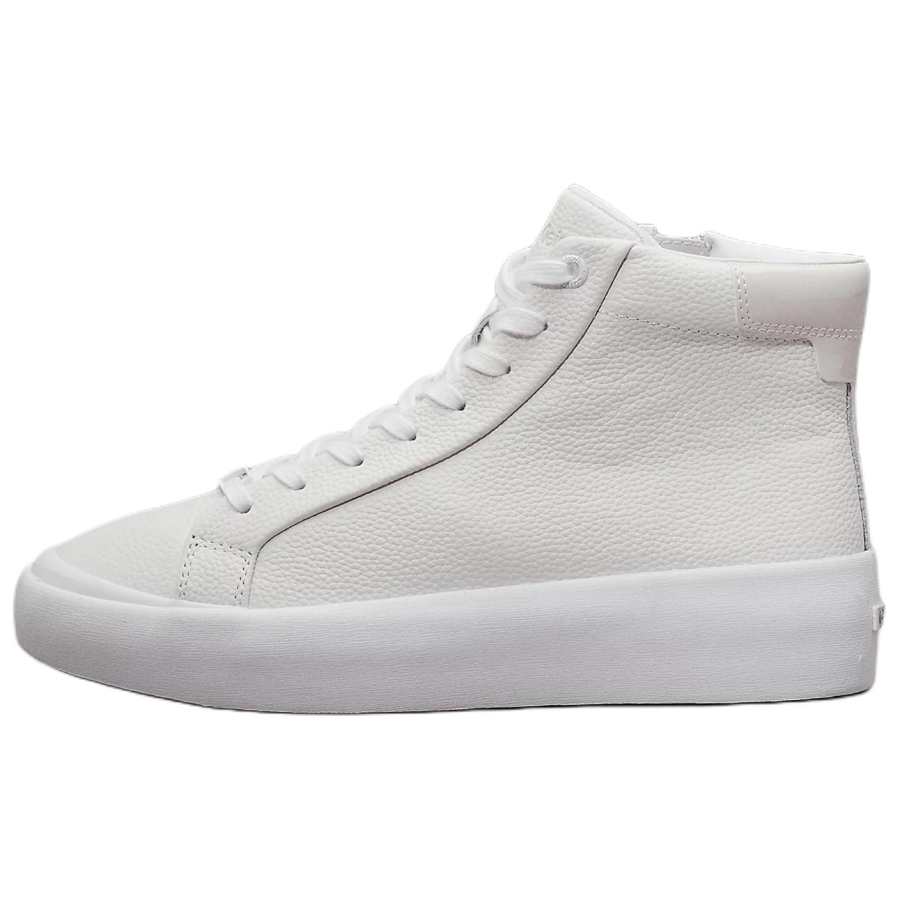 CALVIN KLEIN Leather High top Skateboard Shoes Women's White
