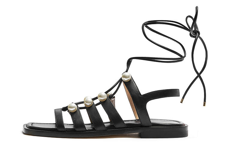 Stuart Weitzman Stuart Weitzman/SW Goldie Lace Up Sandal Women's Black