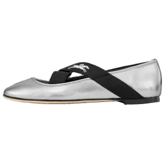 LONGCHAMP Energy Flat Mary Jane Shoes Women's Silver
