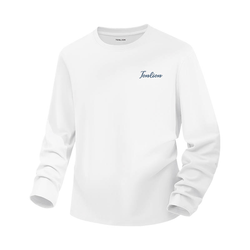 Tonlion T Shirts Unisex Crew Neck Thickened Straight Fit
