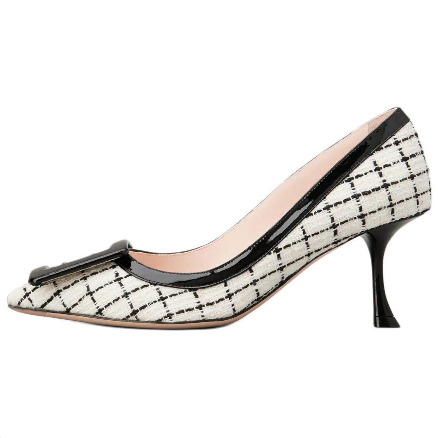 Roger Vivier Viv' In The City Irregular Heel High Heels 6.5cm Women's Black White