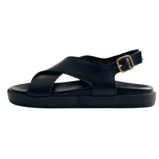 ALOHAS Nico Leather One Strap Sandals 3cm Women's Black