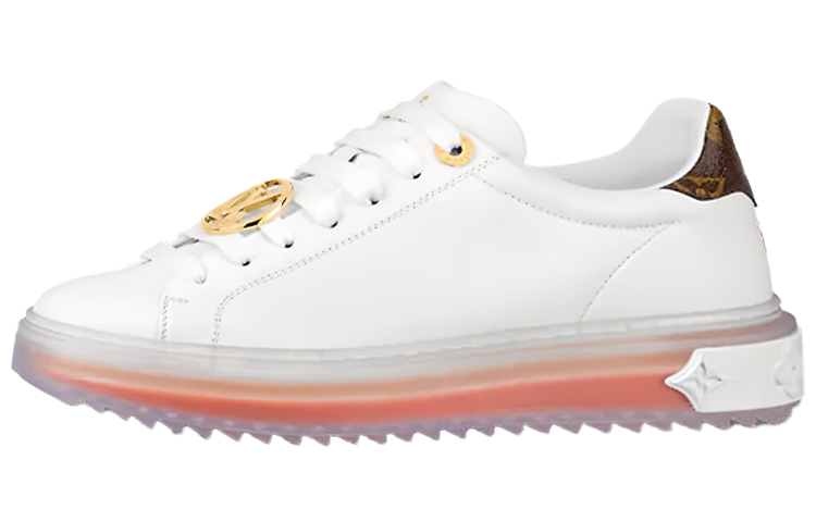 LOUIS VUITTON Time Out Low top Low top Stylish Skateboarding Shoes Women's White Orange