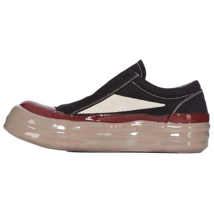 Rick Owens DRKSHDW Low top Canvas Shoes Men's Black Red