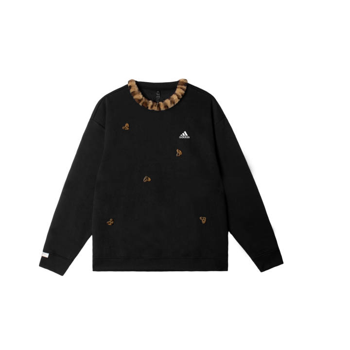 Adidas Adidas LABEL Sweatshirts Unisex Black Crew Neck Moderate