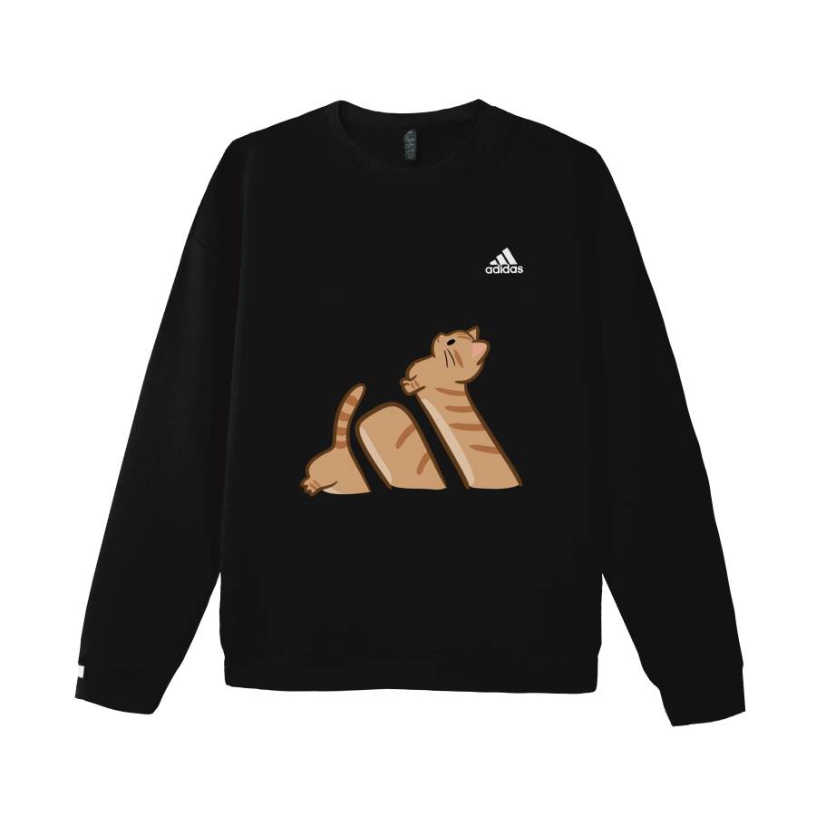 Adidas Adidas LABEL Sweatshirts Unisex Black Crew Neck Moderate Regular