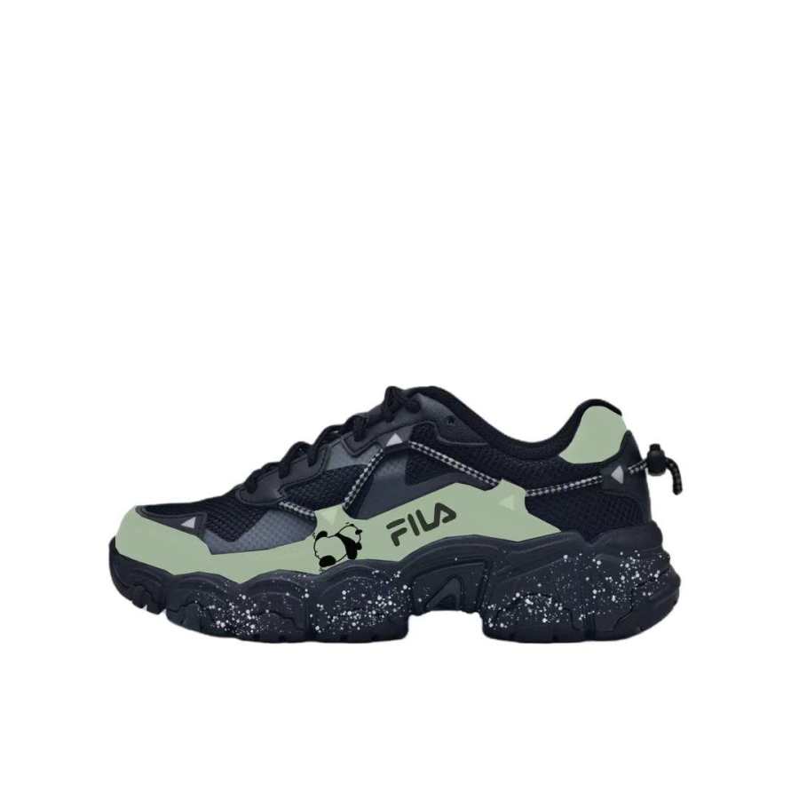 FILA Fluid Abrasion Resistant Slip Resistant Low top Casual Shoes Unisex Black Green