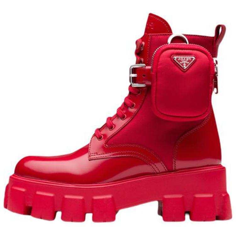 PRADA PRADA Monolith Ankle Boots Women's Red