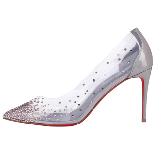 Christian Louboutin CL Degrastrass PVC Slim Heel High Heels 8.5cm Women's Purple
