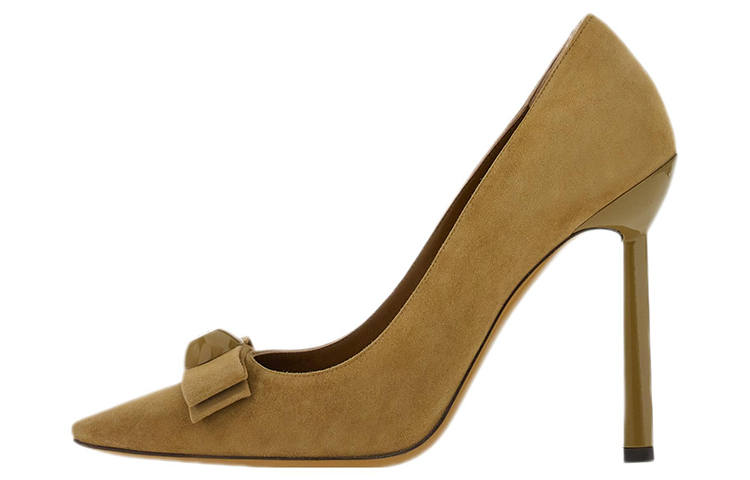 FERRAGAMO Vara Sheepskin Slim Heel High Heels 10.5cm Women's Green