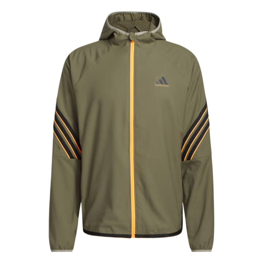 Adidas Adidas BASKETBALL Jackets Men's Olive Green Hooded Moderate Other
