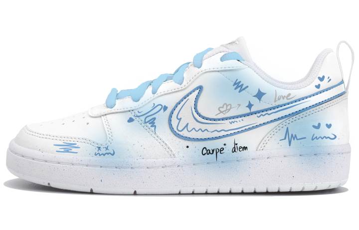 Nike Nike Court Borough Low top Skateboard Shoes Women's Blue White