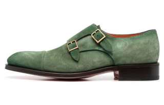 Santoni Suede Double buckle Shoes
