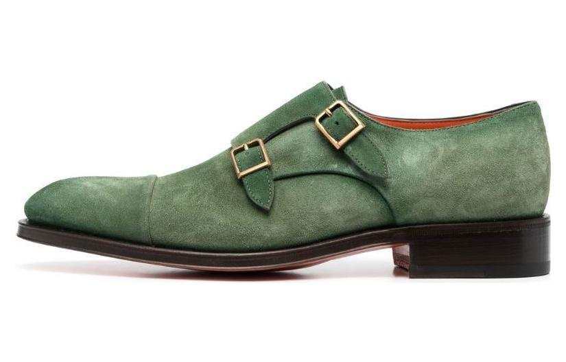 Santoni Suede Double buckle Shoes